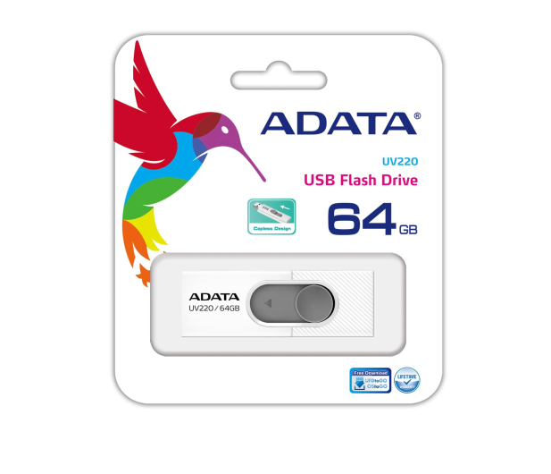 ADATA 64GB UV220 biało-szary - 425750 - zdjęcie 3